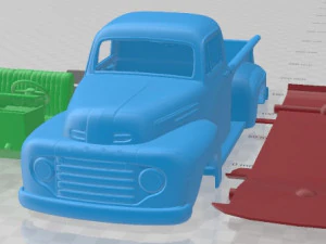 F1 पिकअप ट्रक 1950 प्रिंट करने योग्य कार 3D प्रिंट मॉडल