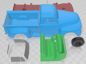 F1 Pickup Truck 1950 Printable Car 3D Baskı Modeli