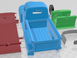 F1 Pickup Truck 1950 Printable Car 3D Baskı Modeli