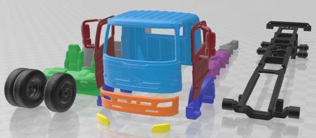 Hino 500 FC 2020 Printable Truck 3Dプリントモデル .c4d .max .obj .3ds .fbx .stl .blend 