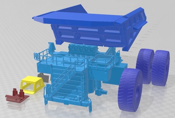 Caterpillar Haul Truck 797B Printable Dumper 3D 프린트 모델 .c4d .max .obj .3ds .fbx .stl .blend 