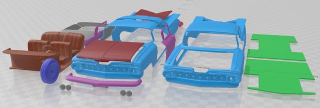 Chevrolet Impala 1837 Sport Coupe 1962 Printable Car 3D Принт Модель .c4d .max .obj .3ds .fbx .stl .blend 