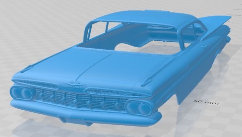 Chevrolet Impala 1837 Sport Coupe 1962 Printable Body Car Modello di stampa 3D .c4d .max .obj .3ds .fbx .stl .blend 