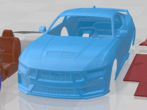 Mustang GT 2023 Printable Car 3D 프린트 모델