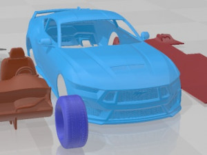 Mustang GT 2023 Printable Car 3Dプリントモデル