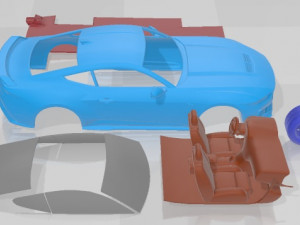 Mustang GT 2023 Printable Car 3Dプリントモデル