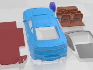 Mustang GT 2023 Printable Car 3Dプリントモデル