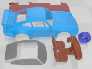 Porsche 911 Carrera RS 964 Printable Car 3D Print Model