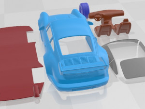 Porsche 911 Carrera RS 964 Printable Car 3D Print Model