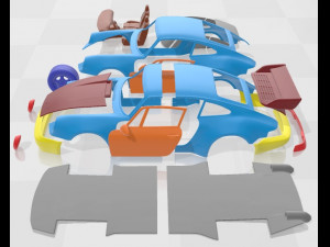 Porsche 911 Carrera RS 964 Printable Car 3D Принт Модель