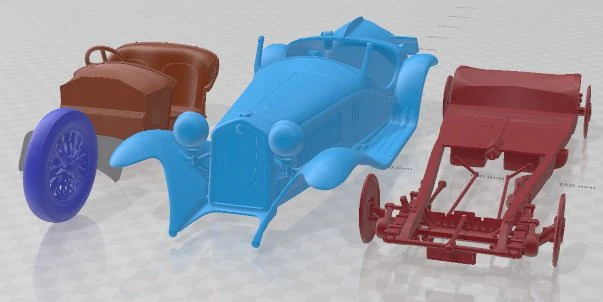 Alfa Romeo 8C 2300 Corto Touring Spider 1932 Printable Car 3D Print Model .c4d .max .obj .3ds .fbx .stl .blend