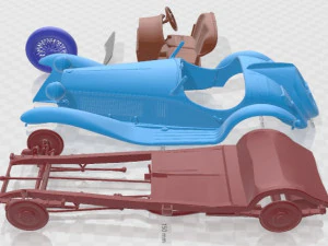 Alfa Romeo 8C 2300 Corto Touring Spider 1932 Printable Car 3D Print Model