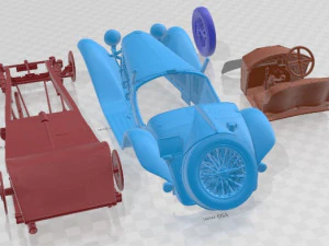 Alfa Romeo 8C 2300 Corto Touring Spider 1932 Printable Car 3D Print Model