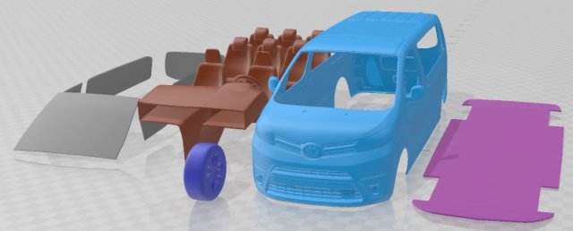 Toyota Proace Verso 2016 Printable Van 3D Принт Модель .c4d .max .obj .3ds .fbx .stl .blend 