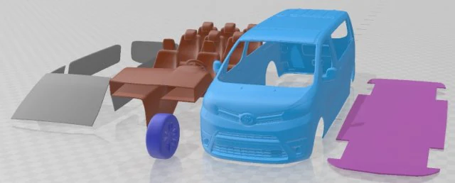Toyota Proace Verso 2016 Printable Van 3D Print Model .c4d .max .obj .3ds .fbx .stl .blend 