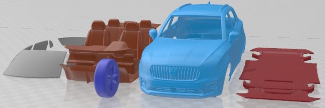 Borgward BX3 2020 Printable Car Modelo de Impressão 3D .c4d .max .obj .3ds .fbx .stl .blend 