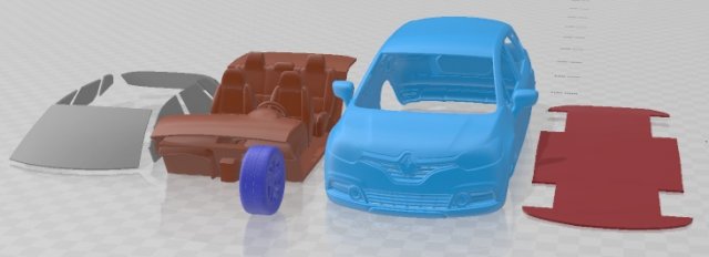 Renault Captur 2014 Printable Car 3D Принт Модель .c4d .max .obj .3ds .fbx .stl .blend 