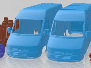 Mercedes Benz Sprinter 2000 Printable Van 3D Print Model