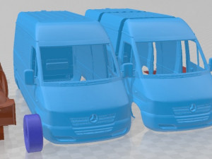 Mercedes Benz Sprinter 2000 Printable Van Modelo de impresión 3D