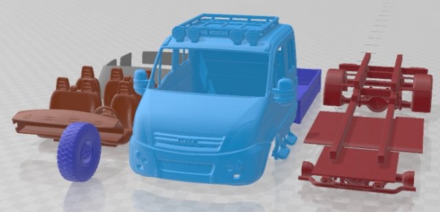 Iveco Daily 4x4 2010 Printable Van 3D 打印模型 .c4d .max .obj .3ds .fbx .stl .blend 