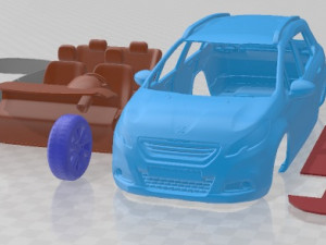 Peugeot 2008 2013 Printable Car 3D-printmodel