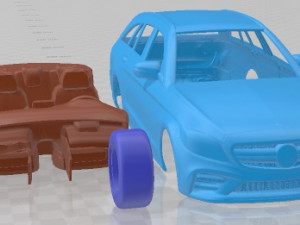 Mercedes Benz C Class Estate AMG 2019 Printable Car 3D Print Model