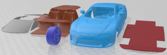 Lexus LFA 2013 Printable Car 3Dプリントモデル .c4d .max .obj .3ds .fbx .stl .blend 