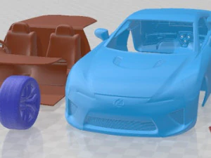 Lexus LFA 2013 Yazdırılabilir Araba 3D Baskı Modeli