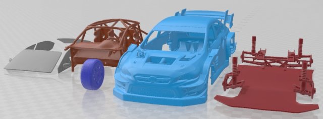 Subaru WRX STI Gymkhana 2020 Printable Car Modello di stampa 3D .c4d .max .obj .3ds .fbx .stl .blend 