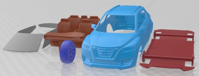 Nissan Kicks 2014 Printable Car 3D Принт Модель .c4d .max .obj .3ds .fbx .stl .blend