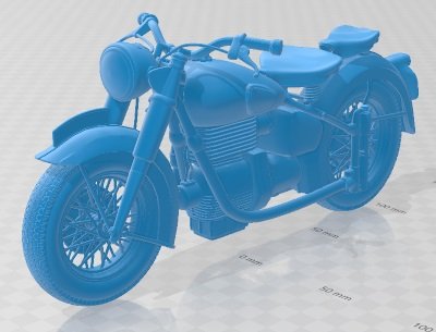 SunBeam S7 1951 Printable Motorbike 3D Print Model .c4d .max .obj .3ds .fbx .stl .blend 