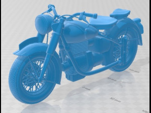 SunBeam S7 1951 Printable Motorbike 3D-Druckmodell