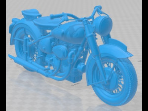 SunBeam S7 1951 Printable Motorbike 3D Print Model