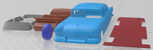 Custom 300 Fordor Sedan 1957 Printable Car 3D 打印模型 .c4d .max .obj .3ds .fbx .stl .blend 