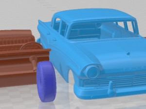 Custom 300 Fordor Sedan 1957 Printable Car 3D 打印模型