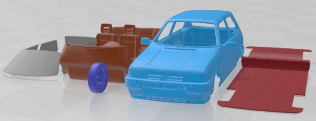 Fiat Uno Turbo ie MK2 Printable Car 3D Print Model .c4d .max .obj .3ds .fbx .stl .blend