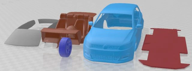 Volkswagen Polo GTI 2011 Printable Car 3D Print Model .c4d .max .obj .3ds .fbx .stl .blend 