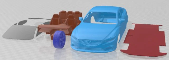 Mazda 6 Sedan 2015 Printable Car 3D Print Model .c4d .max .obj .3ds .fbx .stl .blend 