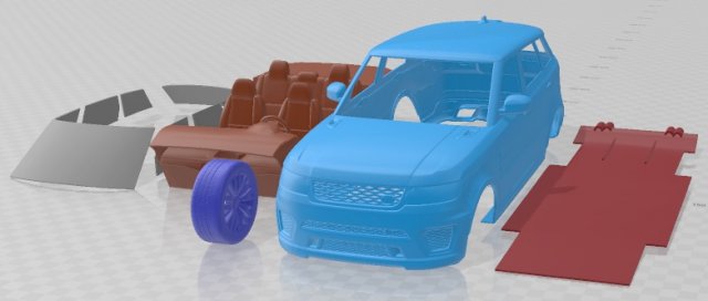 Land Rover Range Rover Sport SVR 2015 Printable Car Model Cetak 3D .c4d .max .obj .3ds .fbx .stl .blend 