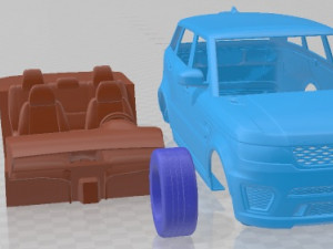 Land Rover Range Rover Sport SVR 2015 Printable Car Model Cetak 3D