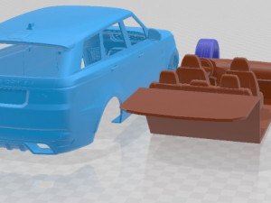 Land Rover Range Rover Sport SVR 2015 Printable Car Model Cetak 3D