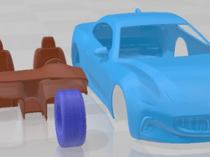 Maserati Gran Turismo Folgore 2023 Printable Car 3D 프린트 모델