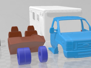 E 450 Ambulance 2011 Printable Van Modelo de Impressão 3D