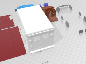 E 450 Ambulance 2011 Printable Van Modelo de Impressão 3D