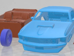 Mustang BOSS 429 1969 Printable Car 3D Print Model