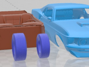 Mustang BOSS 429 1969 Printable Car 3Dプリントモデル
