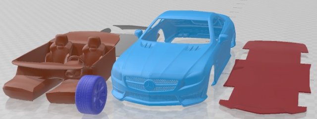 Mercedes Benz SL Class R321 AMG 2013 Printable Car 3D Принт Модель .c4d .max .obj .3ds .fbx .stl .blend 