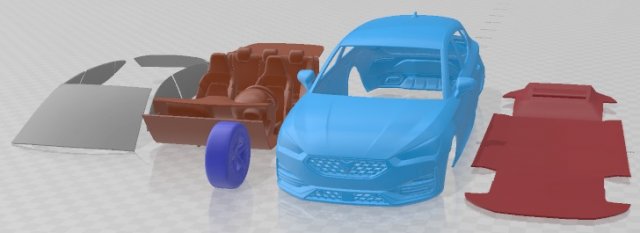 Seat Leon Cupra 5 Doors 2021 Printable Car 3D 프린트 모델 .c4d .max .obj .3ds .fbx .stl .blend 