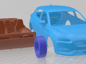 Seat Leon Cupra 5 Doors 2021 Printable Car 3D 프린트 모델