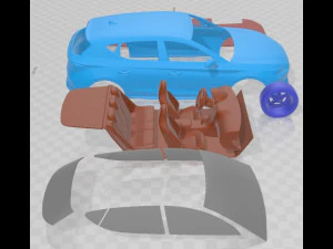 Seat Leon Cupra 5 Doors 2021 Printable Car 3D Print Model